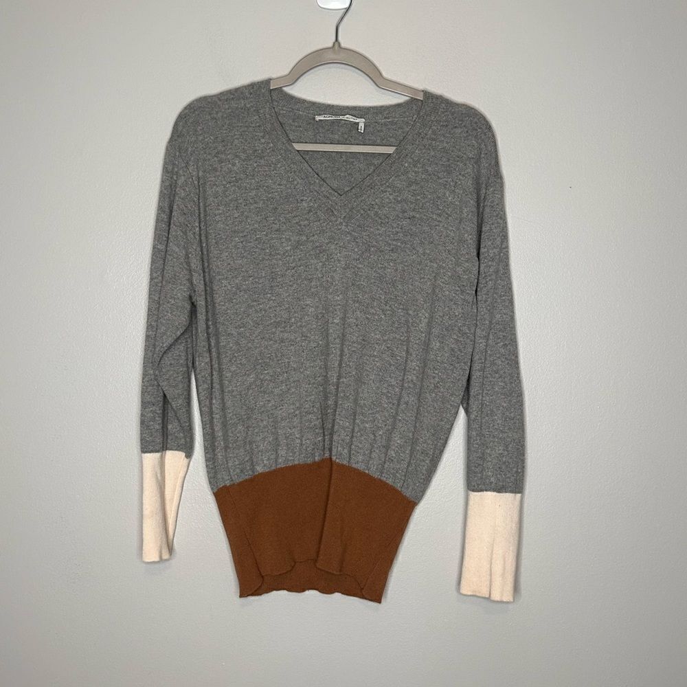 Agnona Cashmere Color blocked V Neck Sweater